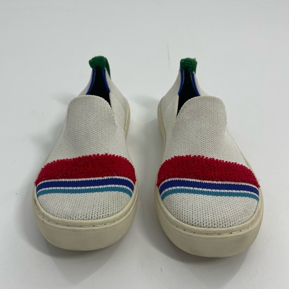 Rothy's Lollypop Slip on white Sneakers with red stripe washable preppy size 13 - Picture 6 of 9